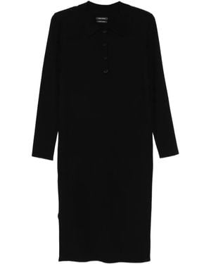 Marc O' Polo Three-Quarter Sleeve Polo Dress - Black