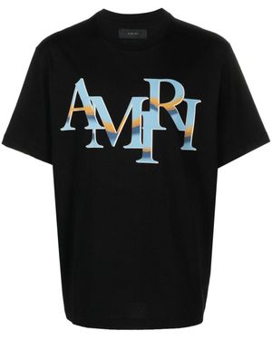 Amiri ブラック Staggered Chrome Tシャツ
