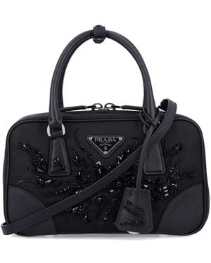 Prada Mini Sac À Main À Détals Brodés - Noir