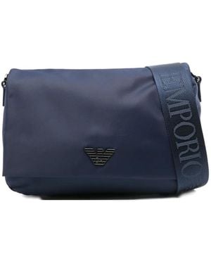 Emporio Armani Sacoche À Logo - Bleu