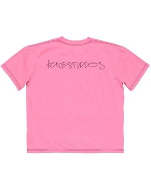 Acne Studios Logo-Print T-Shirt - Pink