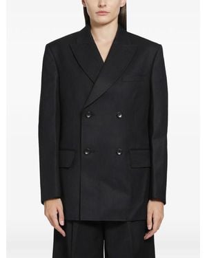 Junya Watanabe Pinstripe Double-Breasted Jacket - Black