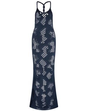Roberto Cavalli Mouwloze Jurk - Blauw