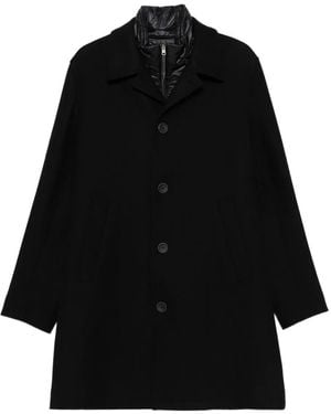 Herno ボタン ウールブレンドコート - ブラック