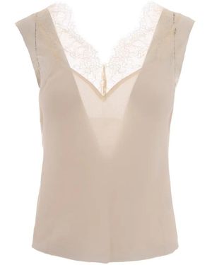 Patrizia Pepe Lace-Trim Blouse - White
