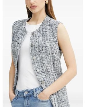 Guess Tweed Sleeveless Waistcoat - Grey