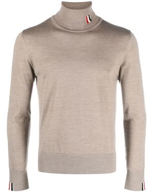 Thom Browne Fein Gestrickter Rollkragenpullover - Grau