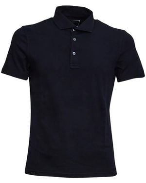 Fedeli Mother-Of-Pearl Button Polo Shirt - Black