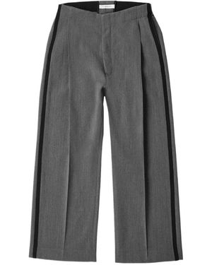 Applied Art Forms Stripe Pleated Trousers - Grey