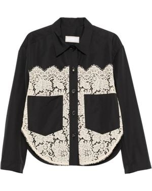 Litkovskaya Lace-Panelled Patch-Pocket Shirt - Black