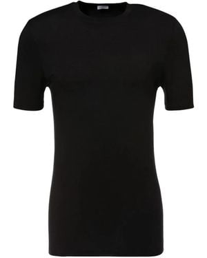 Zimmerli of Switzerland Crew-Neck Short-Sleeve T-Shirt - Black