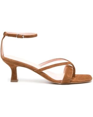 Anna F. 3269 Suede Sandals - Brown