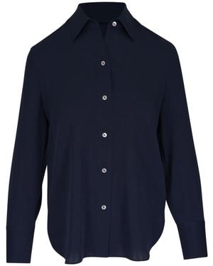 Vince Stretch Silk Shirt - Blue