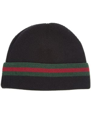 Gucci Wool And Silk Knit Cap - ブラック