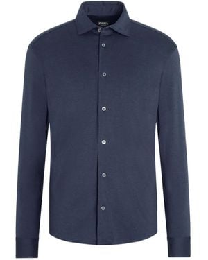 ZEGNA Hemd Mit Spitzem Kragen - Blau