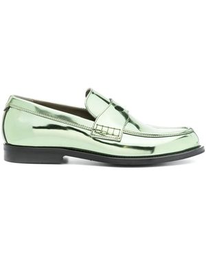 Gcds Wirdo Patent-Leather Loafers - Green