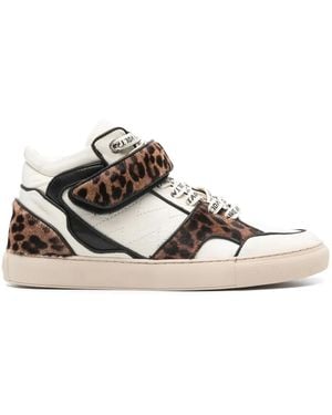 Zadig & Voltaire Mid Flash Leopard-Effect Trainers - Natural