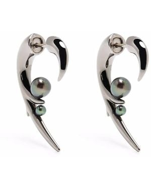 Shaun Leane Pendientes Hook Con Perla Negra - Negro