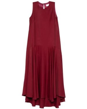 P.A.R.O.S.H. Sleeveless Panelled Midi Dress - Red