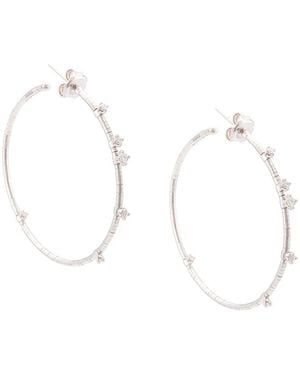 Mattia Cielo 18Kt Embellished Hoop Earrings - Metallic