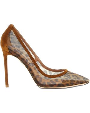 Aquazzura 105Mm Animal-Print Pointed Court Shoes - Brown