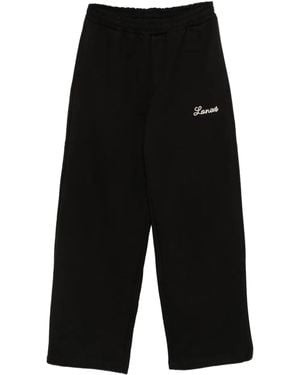 Laneus Logo-Embroidered Pants - Black