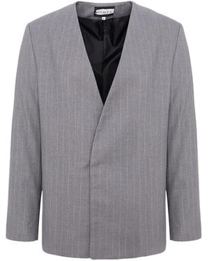 Hamza Blazer a rayas diplomáticas 247 - Gris