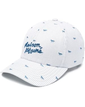 Maison Kitsuné ストライプ キャップ - ホワイト