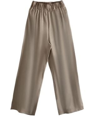 Cortana Glimmer Elasticated-Waistband Palazzo Trousers - Grey