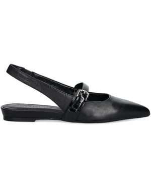 Marc O' Polo Buckled Slingback Ballet Flats - Black