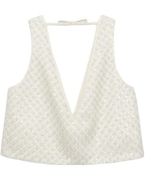 Dorothee Schumacher Textured V-Neck Top - White