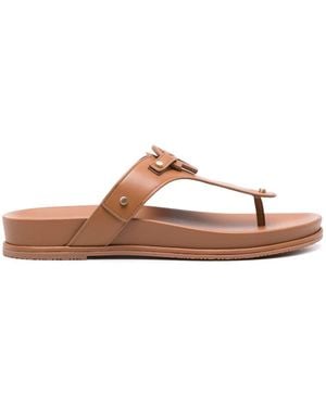 Stuart Weitzman Pantoletten Mit Logo-Applikation - Braun
