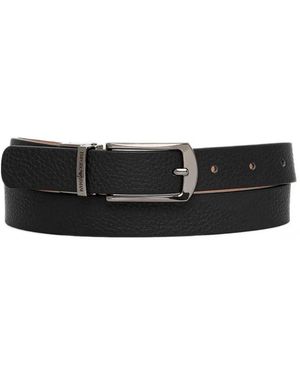 Emporio Armani Logo-Detailed Belt - White