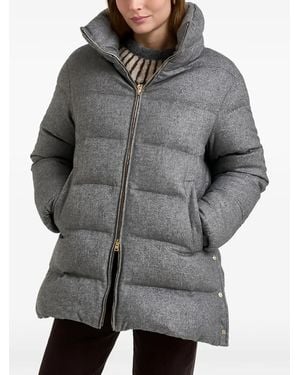 Herno Quilted High-Neck Coat - Grey