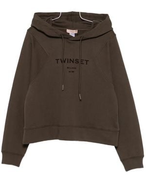 Twinset Logo-Print Drawstring Tracksuit - Brown