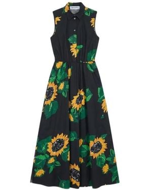 Moschino Maxikleid Mit Sonnenblumen-Print - Grün