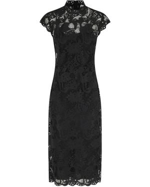 STAUD Rosaline Laced Midi Dress - Black