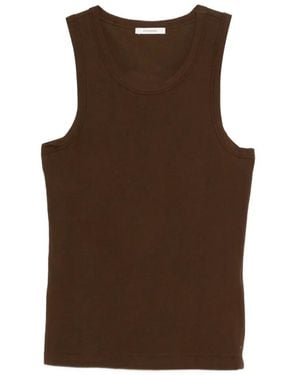 Entire studios Crew Neck Sleeveless Tank Top - Brown