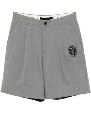 A Bathing Ape Embroidered-Logo Shorts - Grey
