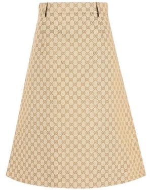 Gucci ベルトループ スカート - ナチュラル