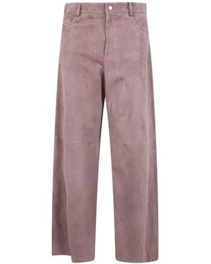 Max Mara Pocketed leather straight trousers - Lila