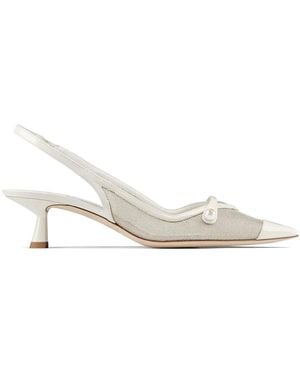 Jimmy Choo Amita 45Mm Slingback Pumps - White