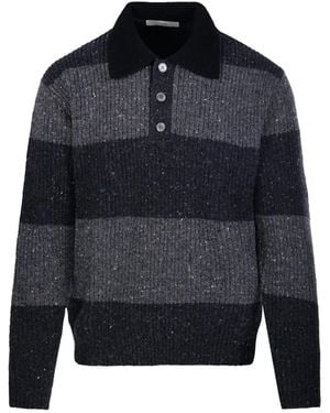 DUNST Gestreept Poloshirt - Blauw