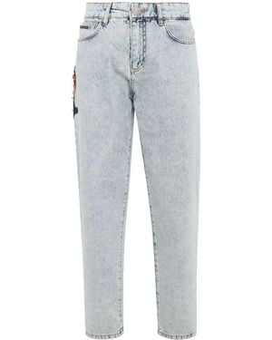 Philipp Plein Ausgestellte Jeans Mit Applikationen - Blau