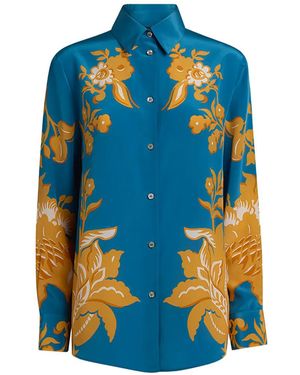 Etro Camisa Con Estampado Floral - Azul