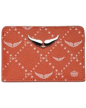 Zadig & Voltaire Porte-Cartes À Motif Monogrammé - Red