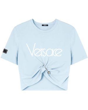 Versace クロップド Tシャツ - ブルー