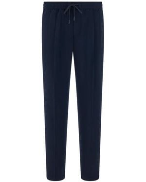 BOGGI Drawstring Seersucker Trousers - Blue