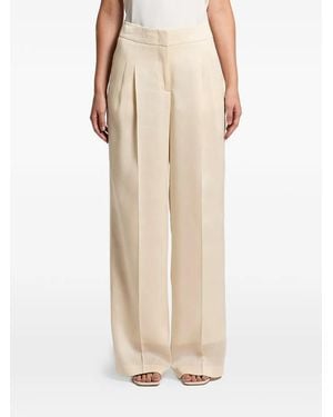 Peserico Pleated Linen Trousers - Natural