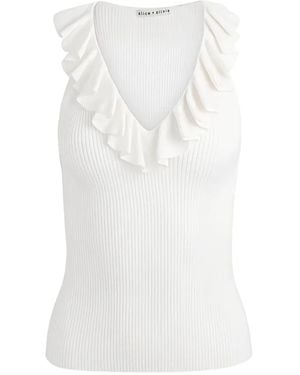 Alice + Olivia Marnie Ruffled Top - White